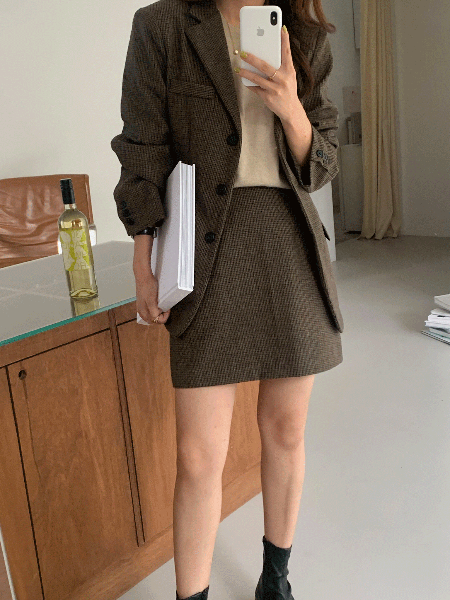 Wool check jacket (2color)